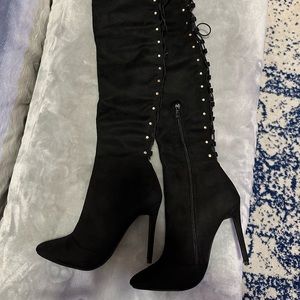 Black over the knee boots size 8